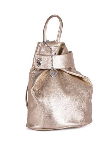Mia Tomazzi Leder-Rucksack "Sirietto" in Gold - (B)28 x (H)35 x (T)13 cm