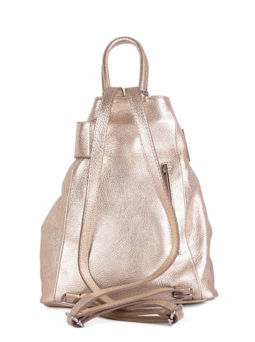 Mia Tomazzi Leder-Rucksack "Sirietto" in Gold - (B)28 x (H)35 x (T)13 cm