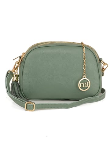 Mia Tomazzi Leder-Umhängetasche "Gradisca" in Grün - (B)22,5 x (H)16 x (T)7 cm