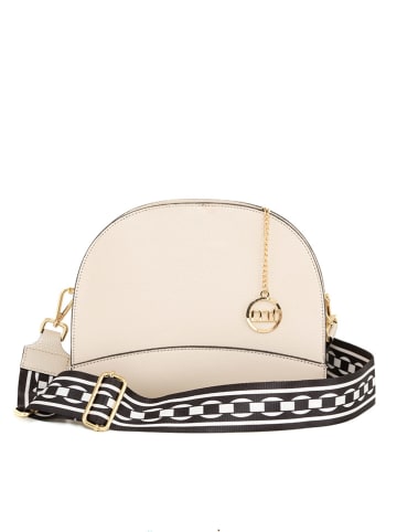 Mia Tomazzi Leder-Umhängetasche "Marghera" in Beige - (B)26 x (H)20 x (T)8 cm