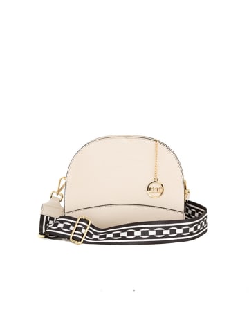 Mia Tomazzi Leder-Umhängetasche "Marghera" in Creme - (B)26 x (H)20 x (T)8 cm