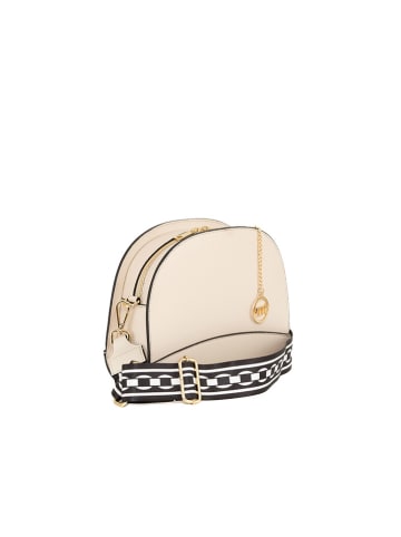Mia Tomazzi Leder-Umhängetasche "Marghera" in Creme - (B)26 x (H)20 x (T)8 cm