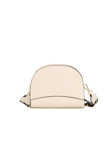 Mia Tomazzi Leder-Umhängetasche "Marghera" in Creme - (B)26 x (H)20 x (T)8 cm