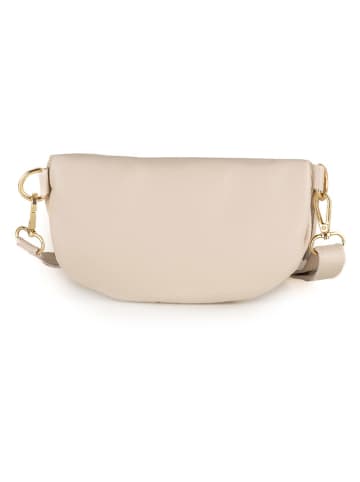 Mia Tomazzi Leren borstbuidel "Perugino" beige - (B)23 x (H)13 x (D)2 cm