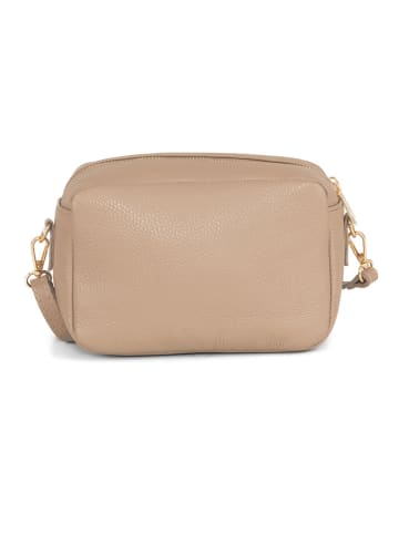 Mia Tomazzi Leder-Umhängetasche "Astolfo" in Beige - (B)23 x (H)16 x (T)11 cm