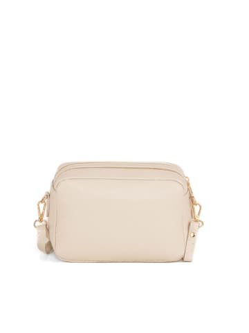 Mia Tomazzi Leder-Umhängetasche "Astolfo" in Beige - (B)23 x (H)16 x (T)11 cm