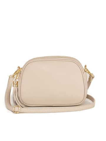 Lia Biassoni Leder-Umhängetasche "Flumendosa" in Beige - (B)23 x (H)17 x (T)7 cm
