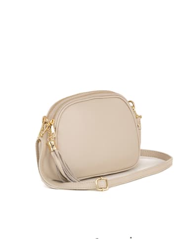 Lia Biassoni Leder-Umhängetasche "Flumendosa" in Beige - (B)23 x (H)17 x (T)7 cm