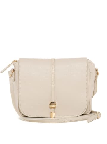 Pia Sassi Leder-Umhängetasche "Monte Avella" in Creme - (B)25 x (H)23 x (T)7 cm