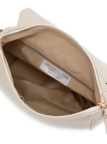 Pia Sassi Leder-Umhängetasche "Monte Avella" in Creme - (B)25 x (H)23 x (T)7 cm
