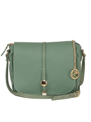 Pia Sassi Leren schoudertas "Monte Avella" groen - (B)25 x (H)23 x (D)7 cm
