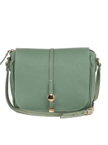 Pia Sassi Leren schoudertas "Monte Avella" groen - (B)25 x (H)23 x (D)7 cm