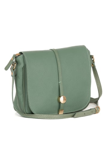 Pia Sassi Leren schoudertas "Monte Avella" groen - (B)25 x (H)23 x (D)7 cm