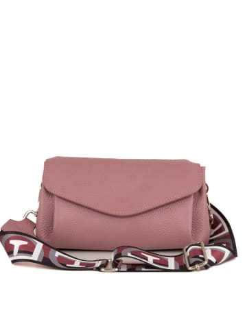 Pia Sassi Leder-Umhängetasche "Corno Baitone" in Altrosa - (B)24 x (H)14 x (T)10 cm
