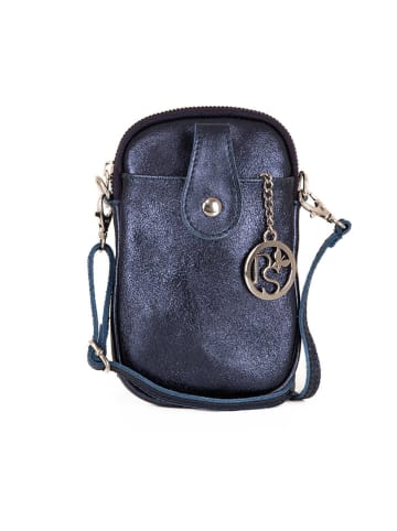 Pia Sassi Leder-Handytasche "Serottini" in Dunkelblau - (B)11 x (H)19 x (T)2 cm