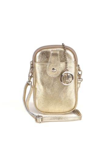Pia Sassi Leren schoudertas "Serottini" goudkleurig - (B)11 x (H)19 x (D)2 cm
