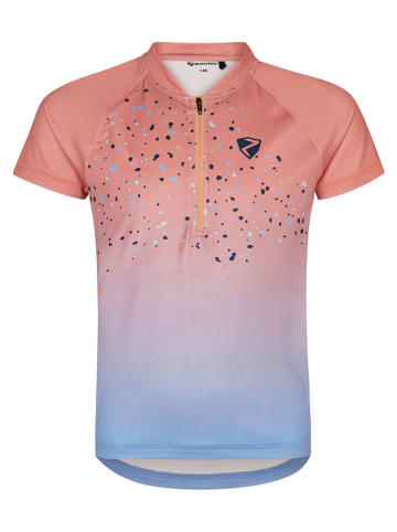 Ziener Fietsshirt "Nestel" lichtblauw/zalmroze