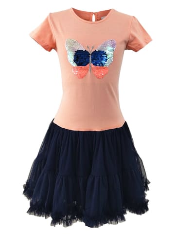 happy girls by Eisend Jurk koraalrood/donkerblauw