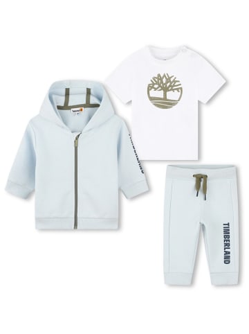 Timberland 3tlg. Outfit in Weiß/ Hellblau