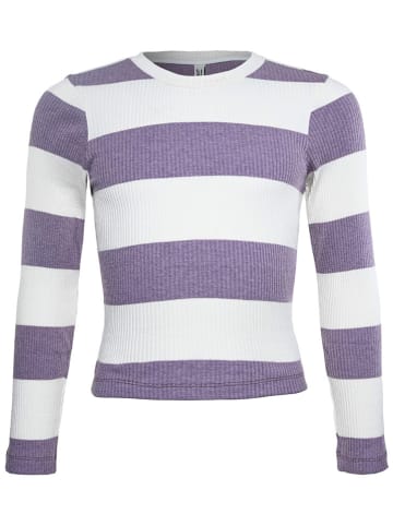 Blue Effect Longsleeve in Lila/ Weiß