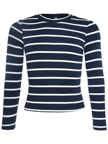 Blue Effect Longsleeve in Dunkelblau/ Weiß