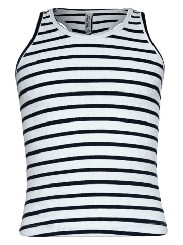 Blue Effect Top wit/donkerblauw