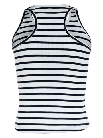 Blue Effect Top wit/donkerblauw
