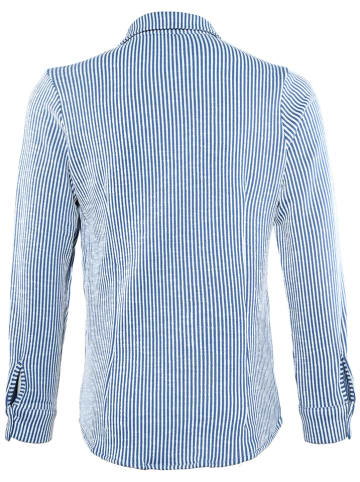 Blue Effect Bluse in Blau/ Weiß