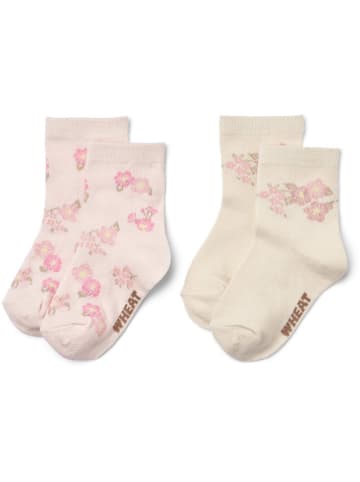 Wheat 2er-Set: Socken "Luna" in Creme/ Rosa
