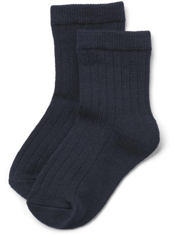Wheat 2er-Set: Woll-Socken in Hellbraun/ Dunkelblau