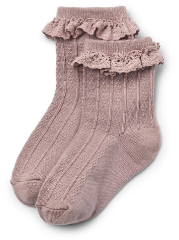 Wheat 2er-Set: Woll-Socken in Lila/ Rosa