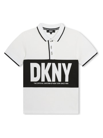 DKNY Koszulka polo w kolorze czarno-białym