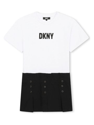 DKNY Hemdkleid in Weiß/ Schwarz