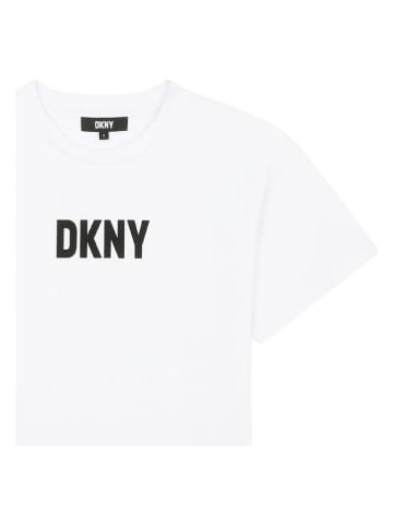 DKNY Hemdkleid in Weiß/ Schwarz