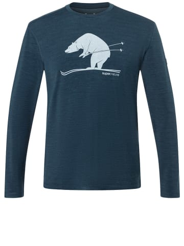 super.natural Longsleeve ''Skiing Bear'' in Dunkelblau