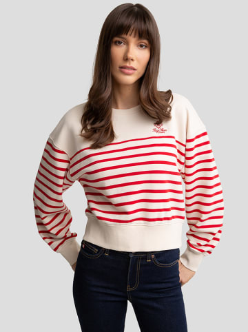 BIG STAR Sweatshirt in Weiß/ Rot