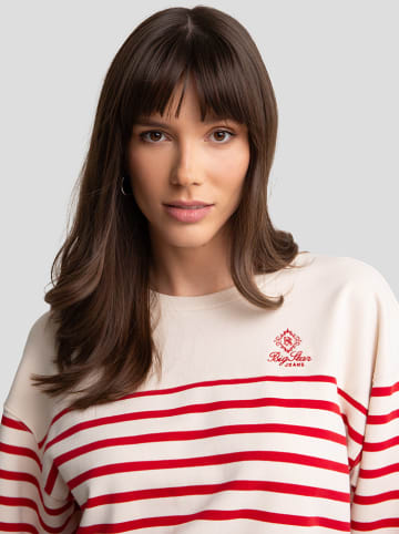BIG STAR Sweatshirt in Weiß/ Rot