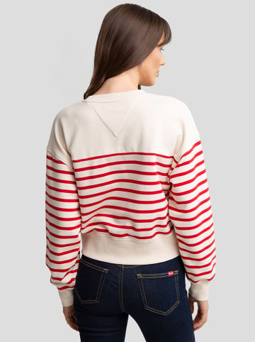 BIG STAR Sweatshirt in Weiß/ Rot