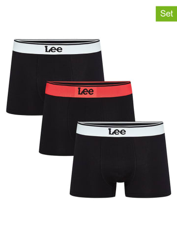 LEE Underwear 3er-Set: Boxershorts "Dobbie" in Schwarz/ Rot/ Weiß