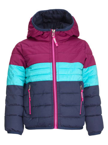 Killtec Doorgestikte jas donkerblauw/lichtblauw/roze
