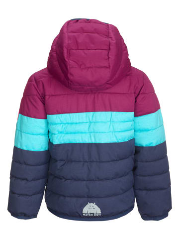 Killtec Doorgestikte jas donkerblauw/lichtblauw/roze