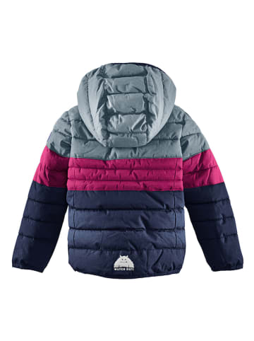 Killtec Doorgestikte jas donkerblauw/roze/lichtblauw