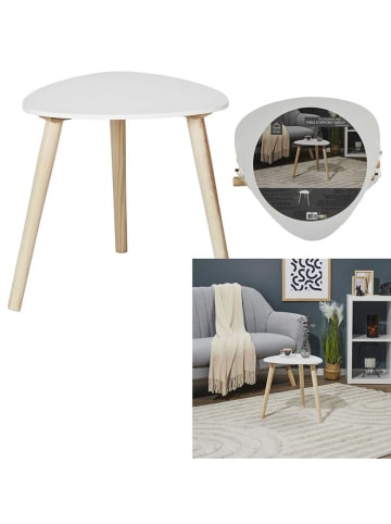 THE HOME DECO FACTORY Salontafel wit/lichtbruin - (B)38,5 x (H)40 cm