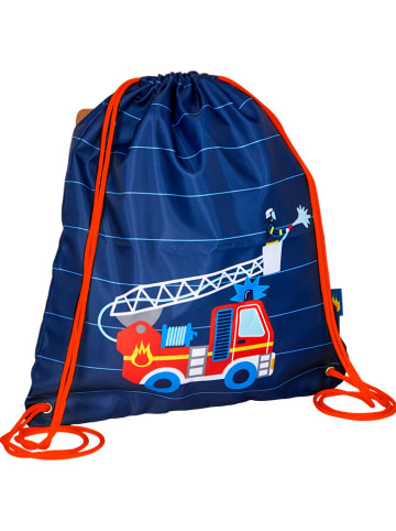 Die Spiegelburg Turnbeutel "Feuerwehr (Wenn ich mal groß bin)" in Blau - (L)30 x (B)35 cm