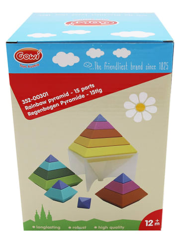 GOWI 15tlg. Stapelpyramide "Regenbogen" - ab 12 Monaten
