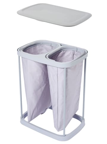 Kitchen Move Wäschesammler "Sven" in Grau - (B)56 x (H)69 x (T)40 cm - 90 l