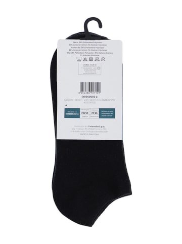 COTONELLA 3er-Set: Socken in Dunkelblau/ Schwarz/ Anthrazit