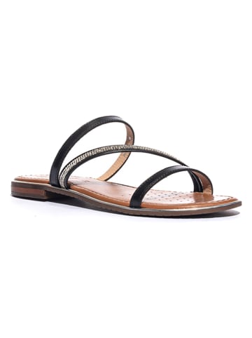 Geox Leren slippers "Sozy Plus" zwart