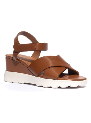 Geox Leren sleehaksandalen "Spherica EC6" lichtbruin