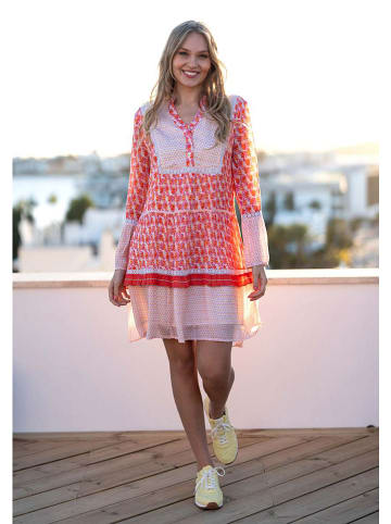 miss goodlife Jurk donkerblauw/rood/roze